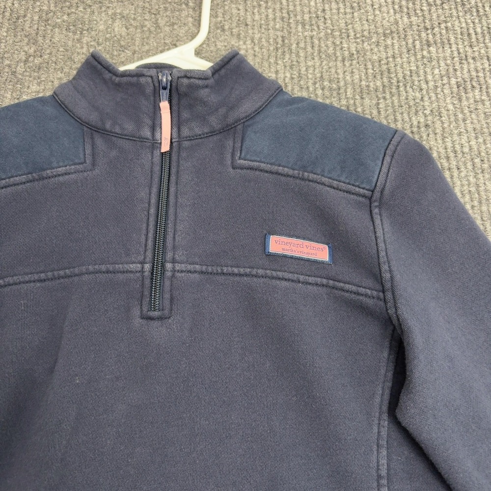 Vineyard Vines Quarter Zip Pullover Womens S Navy Blue Cotton Mock Neck Preppy